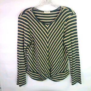 Yellow Chair Striped Knit Shirt. Size L.